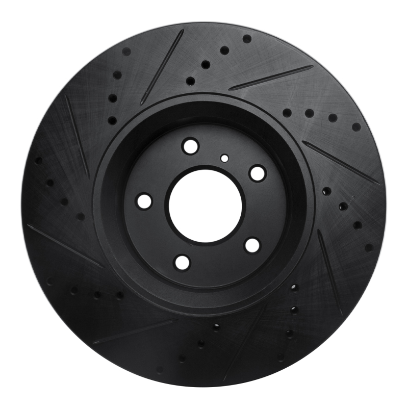 Infiniti FX45 Brake Rotor (1) - Front Right - R1 Concepts - Drilled & Slotted - Black - `05-`14